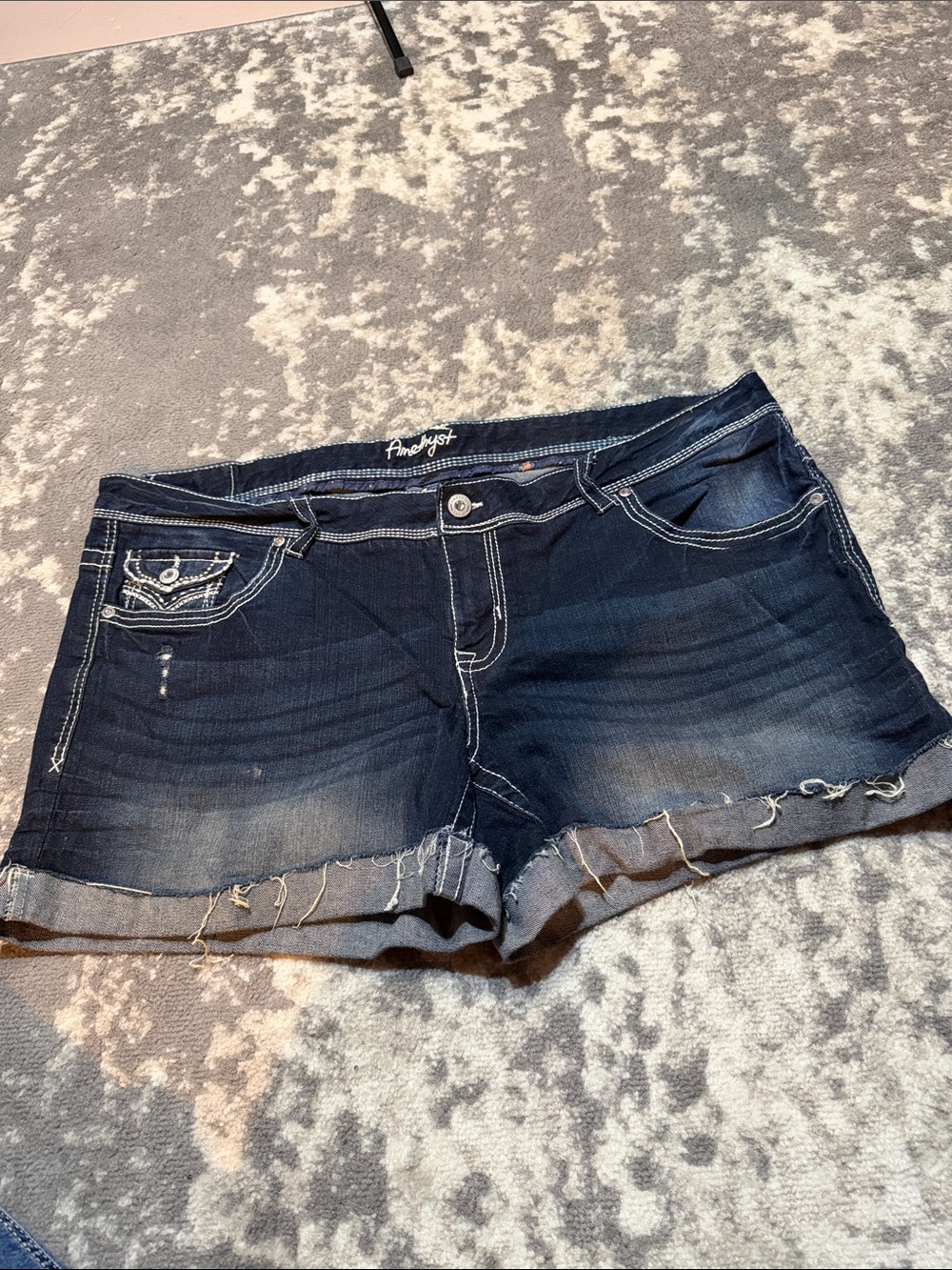 Amethyst Dark Blue Denim Women's Shorts Size 20